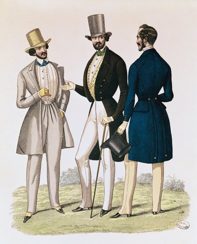 Fashion plate depicting male clothing, published by 